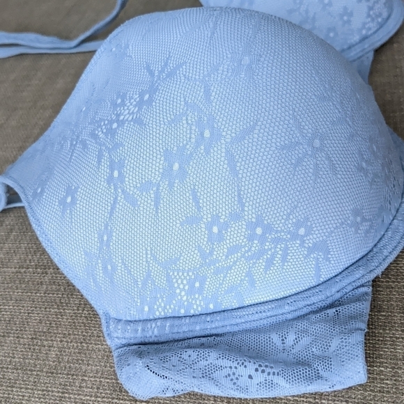 La vie en rose lace t shirt bra pastel blue size 36C C082 - Picture 6 of 7